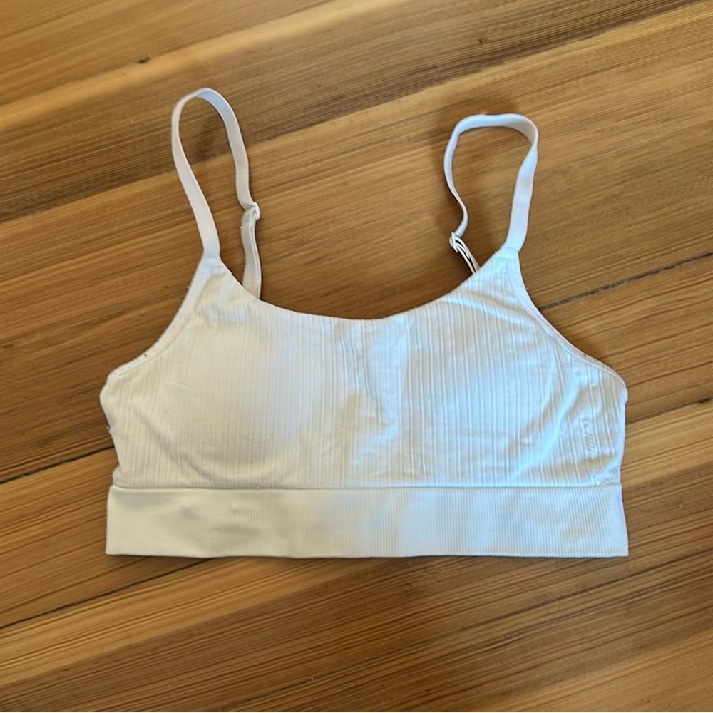 White Ribbed Bralette